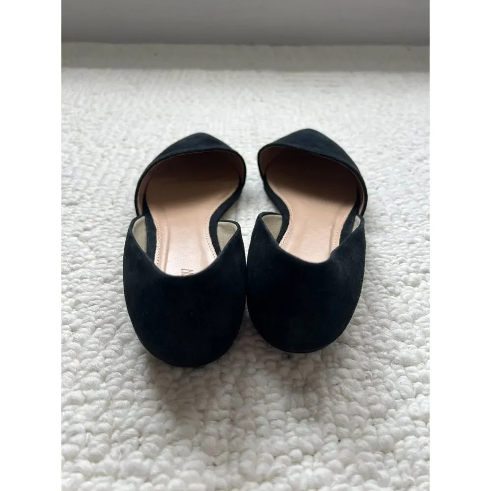 j. crew black leather flats pointed toe asymmetric cut size 8 - Picture 4 of 9